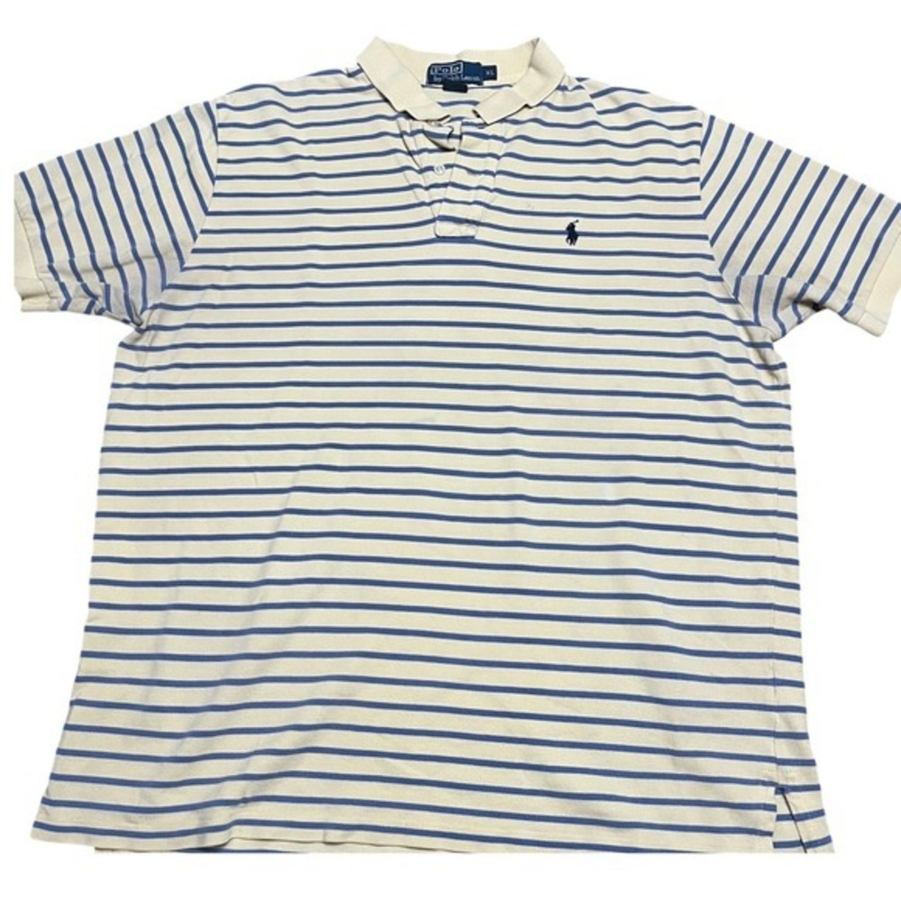 Polo Ralph Lauren Striped Polo Shirt Cotton Short Sleeve Casual‎ XL